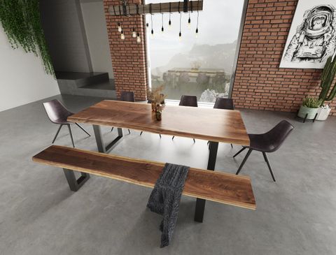 Modrest Taylor X-Large Live Edge Wood Dining Table - Industrial ... pertaining to A Deep Dive into the Craftsmanship of the Modrest Taylor Dining Table
